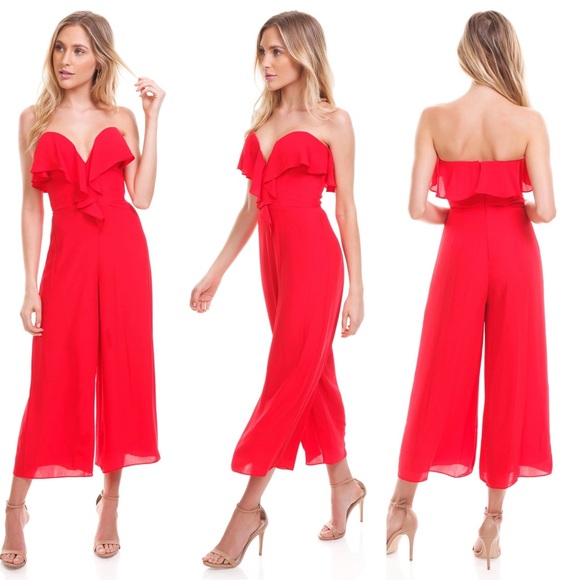 Amanda Uprichard Matisse Jumpsuit in Lipstick Red - Picture 2 of 9